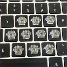 30Pcs DIY Keyboard Stickers, Crystal Key Heighteners For Computer Keys, Cute Minimalist Cat Paw Nail Art Typing Aid With Transparent Spacers To Protect Manicure From Damage. - View 8