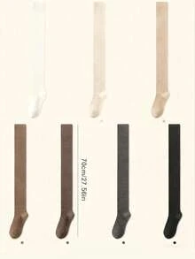 1/3双装女士加厚保暖冬袜，防滑高帮柔软抓绒冬袜，适合旅行和户外活动，女士过膝长袜，加厚保暖大腿袜，及膝加厚袜，秋冬室内保暖袜，舒适袜子，秋冬大腿袜，温暖的圣诞节礼物，新年必备礼物，情人节送给爱人的温暖礼物 - 彩色 - 查看 8