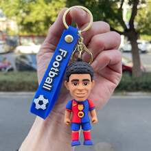 Football Star Keychain Accessory, Small Pendant, PVC Soft Rubber Bag Charm, Jersey Keychain - Multicolor - View 13