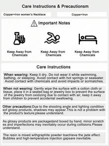 1pc Chic Ins Style Metal Drip Oil Petal Y-Shaped Necklace, Luxury Elegant Long Y-Shaped Clover Asymmetrical Pendant Necklace, Suitable For Women's Daily, Vacation, Party Wear - Gold - View 8