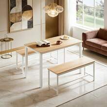 Dining Table & Chair Sets - Natural+White - View 1