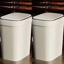 2 Pack Bathroom Small Trash Can With Lid, 2.6 Gallon Garbage Can Narrow Waterproof Trash Bin For Bedroom, Office, Living Room - Trắng - Xem 5