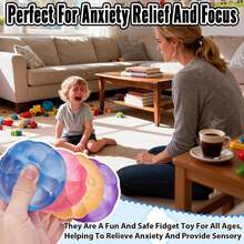 Blocks Soft Squishy Stress Balls For  Adults, 1.96in Stress Cube Fidget Toy With Taba Squishy Texture, Irregular Shape For Anxiety Relief And Focus - Hồng - Xem 5