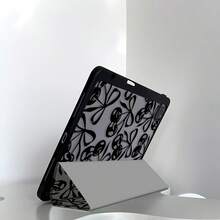 Funda transparente de cristal acrílico con patrón de lazo de cereza de dibujos animados, a prueba de golpes, adecuada para iPad de 7.ª, 8.ª y 10.ª generación (10.2 pulgadas), con ranura para lápiz, compatible con la función de suspender/activar, opción de regalo ideal - Multicolor - Ver 7