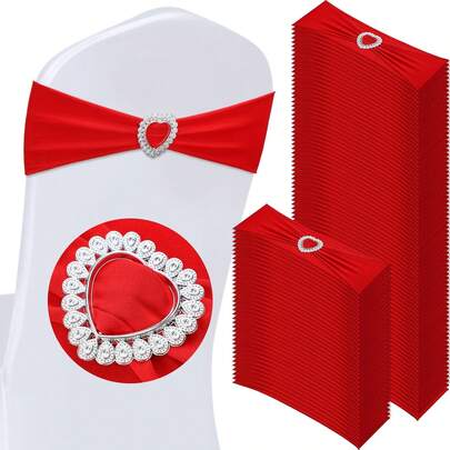 30 قطعة ربطات كرسي حمراء مطاطية على شكل فراشة، أغطية كراسي عالمية مع إبزيم وأزرار لديكور حفلات الزفاف وأعياد الميلاد والمناسبات والولائم