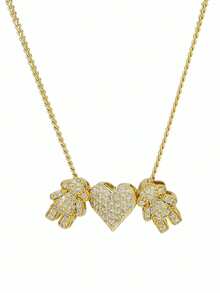 A Unisex Micro Pave Heart & Human Pendant Necklace,Perfect For Daily Wear And Gifting - One Size Fits All - View 6