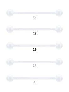5/14 piezas Pendientes de gancho industrial de plástico casual para mujeres y hombres para decoración diaria, Juego de joyas de barra industrial de plástico de 14G transparente para perforación industrial, Pendientes industriales para la escuela y el trabajo - transparente - Ver 4