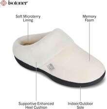 Isotoner Womens Classic Clog Non-Slip Foam Slippers - 葉子 - 查看 2