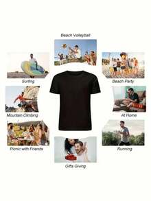 180GSM Pure Cotton Printed T-Shirt With I Love New York - New York City Nyc Theme Soft Breathable Durable Comfortable Easy To Wash Knitted Fabric Stylish Personality Design High Quality Pure Cotton Lightweight For Daily Wear - 黑色 - 查看 8
