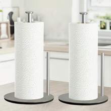 Stainless Steel Paper Towel Holder For Kitchen Counter, Modern Roll Paper Storage Rack With Weighted Base, Elegant Table Organizer, Perfect Gift For Home Decor And Kitchen Essentials - Multicolor - View 9