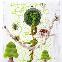 1 pieza Puente magnético de araña saltarina, mini casa, hamaca pequeña para mascotas, diseño magnético flexible, estructura de red de cuerda que satisface el instinto de trepar, forma compacta adecuada para el entorno de cría, aplicable para arañas saltarinas, cangrejos y otras mascotas pequeñas - Ver 5