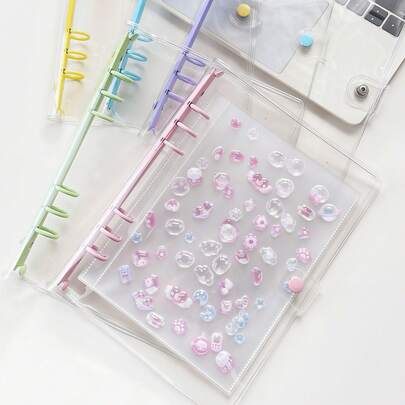 A5 Carpeta metálica rosa dorado transparente con hoja, Carpeta A5 con páginas de recambio, Álbum de pegatinas, Libro de pegatinas transparente, Libro de pegatinas, Bolsa de almacenamiento de fotos, Álbum de fotos, Planificador de presupuesto, Diario, Cuaderno, Suministros de oficina