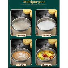 1个不锈钢麦秆元素小水杯家用防烫防滴咖啡奶杯茶饮水杯 - 彩色 - 查看 4