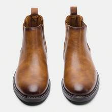 Men's Chelsea Boots, British Gentleman Style, Business Casual Boots - Ginger - View 3