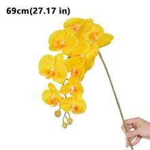1支/10支装27英寸仿真蝴蝶兰花茎，质感逼真，适用于家居、办公室、婚礼装饰，也适合宿舍、情人节、母亲节礼物、人造植物、办公室、派对、节日、生日等多种场合，可用于家居、入口、酒店、餐厅、客厅、卧室、婚礼、厨房、花园等场所，营造装饰风格，是派对和节日装饰的理想之选。 - 黃色 - 查看 5