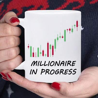 A Stock Trader Coffee Mug With A Stock Chart Design - Green And Red Candlestick Chart Inspirational Trading Mug, A Fun Financial Gift Suitable For Day Traders, Investors, And Stock Market Enthusiasts