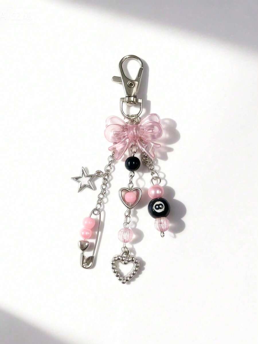 Vintage Punk Gothic Resin Bead Keychain, Creative Bag & Car Accessories For Women - Nhiều màu-1 - Xem 1
