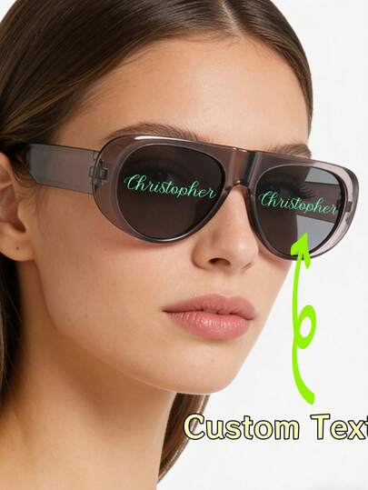 1pc Customized Luxury Fashion Glasses, Unisex Flattering UV Protection Glasses, Wedding & Party Accessories