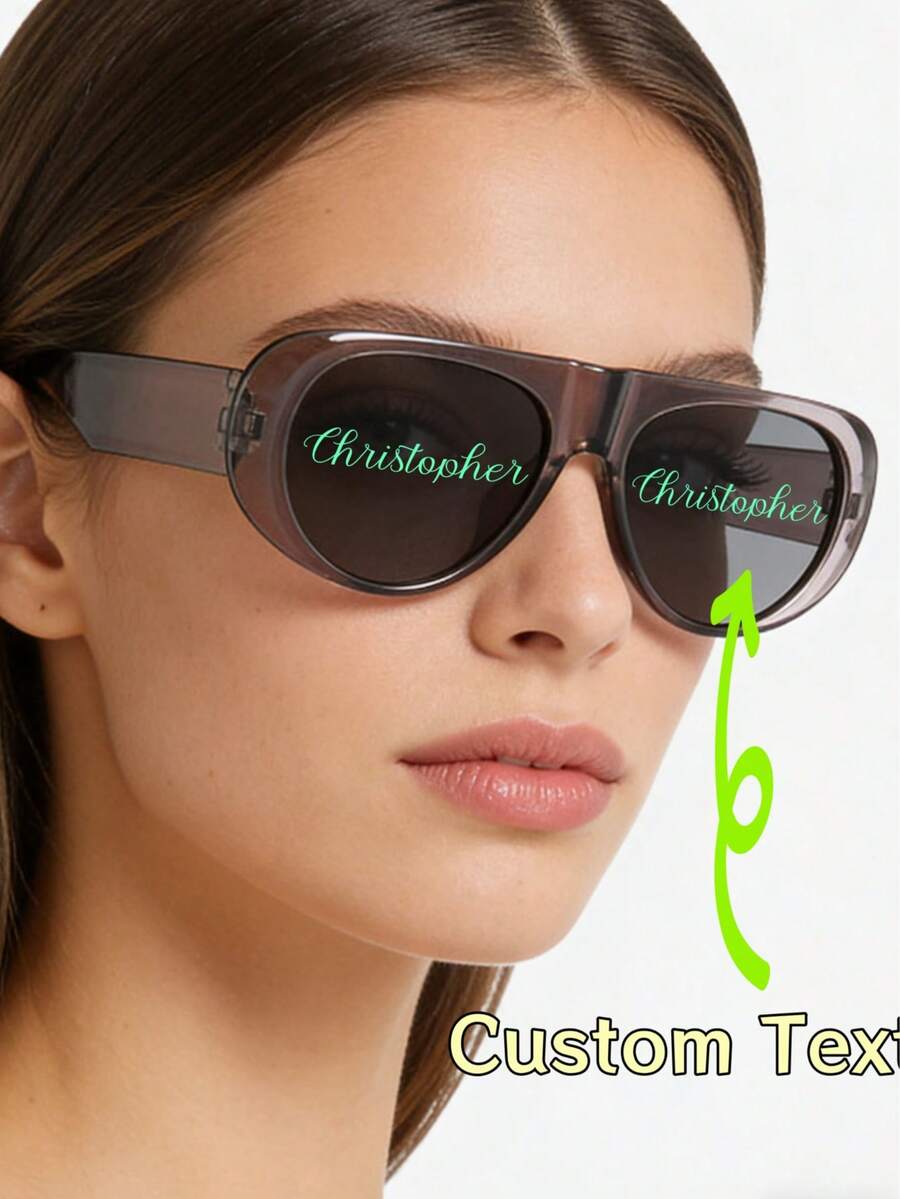 1pc Customized Luxury Fashion Glasses, Unisex Flattering UV Protection Glasses, Wedding & Party Accessories - Multicolor - View 1