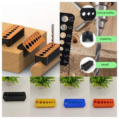 Heavy Duty Compact Plastic Drill Guide With Digital Indicator, Suitable For 0.16" To 0.39" Drill Bits, Battery-Free Portable Precision Drilling Assist Tool For Framing, Decking, Woodworking, Construction, DIY Woodworking Drill Alignment Locator