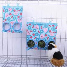 Bolsa de heno colgante con 2/3 agujeros con ganchos para conejitos, conejillos de indias, comedero para animales pequeños, bolsa dispensadora de alimentos para conejos, bolsa de alimentación para mascotas YRZS - elefante - Ver 8