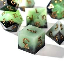 Resin Dice Set, Handmade Polyhedral Suitable For Role-Playing Games, 7pcs Dice Set, Birthday Gift & Party Supplies - Multicolor - View 4