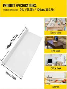 1pc 1.5mm Thick PVC Desktop Protective Mat, Suitable For Study Desk, Dining Table, Coffee Table, TV Cabinet Protection, Keyboard & Mouse Pad, High-End Luxury Transparent Tabletop Mat, Scratch-Resistant, Heat-Resistant, Easy To Clean, Applicable For Home, Office, Hotel, Restaurant - White - View 24