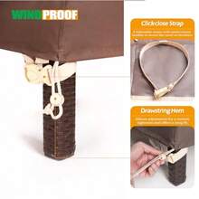 FandJ Outdoor - Funda de banco de 2 plazas impermeable antirayos UV resistente al agua para sofá de dos plazas 58 pulgadas de ancho x 35 pulgadas de profundidad x 35 pulgadas de alto - Café Beige - Ver 6