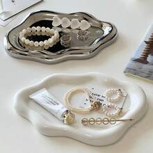 1 Piece Elegant Floral Design Jewelry Tray - Ideal For Watches, Rings And Bracelets, Perfect Gift For Birthdays, Parties And Anniversaries, Jewelry Gift Box - PP Plastic, Makeup Bag, Travel Essential - Multicolor - View 2