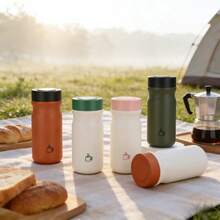 1pc New Minimalist Mini Pocket Cup, 316 Stainless Steel Double Wall Vacuum Insulated Travel Coffee Mug - Multicolor - View 1