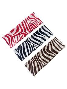 1/3pcs European And American New Zebra Print Elastic Wide Yoga Sports Headband, Women Daily Makeup Hairband Hair Accessories Summer Sport Sweatband,Holiday,Travel - Multicolor - View 16