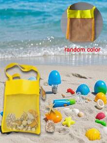 1 Stück Strandtasche aus buntem Mesh (Größe: 22cmx24cm) - leicht, verstellbarer Schultergurt, faltbares Design, Sommerstrandtasche für Outdoor-Aktivitäten, Picknicks und Muschelsammlung, unverzichtbar für Strandaktivitäten | Strapazierfähiger Griff, bunte Tragetasche, Strandtasche, Aufbewahrungstasche, geeignet für Männer und Frauen, kann als Strand-, Schwimm- und Party-Accessoire, Geschenk für Freunde, Frauen und Reiseessentials verwendet werden - Verschiedenfarbig - Übersicht 7
