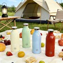 500ml High Quality Fashionable Drinking Water Bottle, Portable Travel Mug, Stainless Steel Vacuum Insulated Leak-Proof Coffee Cup - Multicolor - View 1