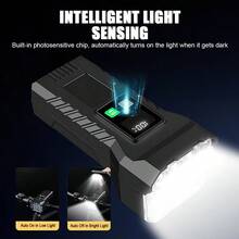 Luz delantera recargable para bicicleta 2 en 1 con timbre y bocina, lámpara LED de 12 luces para bicicleta de montaña - Multicolor - Ver 9