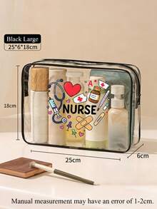 新款透明洗漱包 - 旅行必备，便携式旅行洗漱包，带拉链，沙滩透明PVC洗漱包，防水收纳袋，透明收纳袋，带线缆和USB接口的收纳袋，可存放药品、医疗包等。 - 彩色 - 查看 9