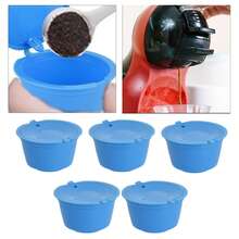 "5Pcs 50ml Coffee Capsule Reusable Coffee Filter Cup With Spoon For GUSTO Coffee Machine-Blue,Coffee Service Coffee Accessories " - View 2