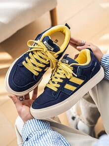 Giày thể thao nam cổ thấp đế dày đa năng, kiểu dáng casual, mẫu mới ra mắt mùa xuân 2026. - Màu vàng - Xem 3