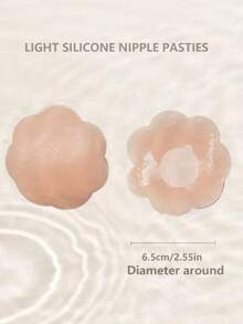 2/8/16 Pairs Reusable Nipple Covers For Women, Silicone Invisible Breast Petals With Travel Case - Pink - View 8