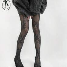Vintage Hollow Flower Fishnet Stockings Hot Girl Jacquard Fishnet Stockings Y2K Fishnet Stockings Black Sexy Anti-Snag Stockings Wholesale For Women - 櫻花菱格網白色 - 查看 5