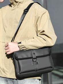 peach tree Men's Shoulder Leather Casual Crossbody Bag, Top Layer Of Cowhide Handbag, Fashionable Leather Bag, Tote Bags For University - Multicolor - View 6