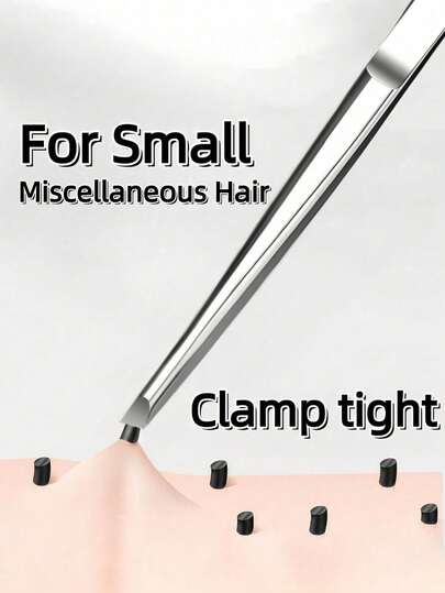 1 pieza Pinzas de acero inoxidable de alta calidad con ángulo inclinado | Herramienta de precisión para el cuidado de las cejas y eliminación del vello | Apta para eliminar vello encarnado, astillas y puntos negros | Grado profesional, duradera, unisex y fácil de usar | Adecuada para dar forma a las cejas, recortar el vello facial y el aseo diario