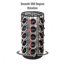 Mind Reader METCAR35-BLK Coffee Pod Storage Carousel Holds 35 K-Cups Coffee Pod Holder Black Metal Mesh - Negro - Ver 5