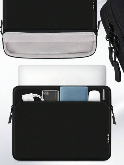 SENLASI Laptoptas geschikt voor laptops van 13-15,6 inch (blauw, zwart, grijs), laptoptassen voor MacBook, HP Chromebook, Surface Notebook, laptoptassen, zwart