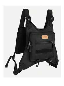 Multifunctional Cycling Sports Protective Vest, Adjustable Chest Backpack, Adjustable Rider Chest And Back Protection Chest Bag, Phone, Keys, Gloves, Glasses And Other Items Storage Pouch - A - View 11