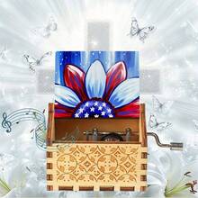 手摇木质音乐盒 - 爱国向日葵设计，播放《你是我的阳光》，无需电池，是独立日和送给亲人的完美礼物 - 彩色向日葵音樂盒 - 查看 11