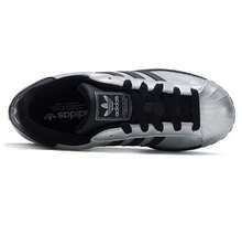 Adidas 三葉草女鞋新款SUPERSTAR貝殼頭低筒板鞋 - 銀色/黑色 - 查看 8