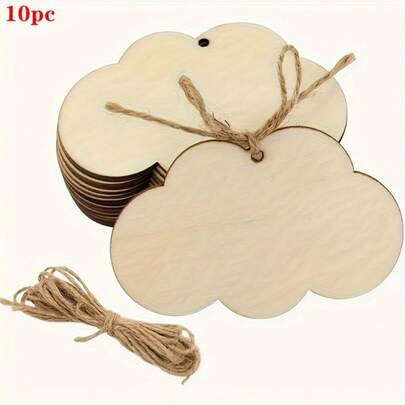 10 piezas de formas de nubes de madera para manualidades DIY - Perfectas para pintar, grafiti y decorar - Ideales para vacaciones, bodas, fiestas y cumpleaños