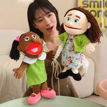 1个趣味卡通全身手偶毛绒玩具，互动家庭游戏，幼儿园讲故事道具，儿童生日/儿童节/母亲节/复活节礼物 - 彩色 - 查看 9
