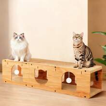 1pc 100cm Tall Cat Scratching Post With Tunnel, Durable Non-Shedding Scratch Pillar With Toy Ball, Suitable For Multiple Cats, Cat Scratcher Toy - 100*24*24 - View 11