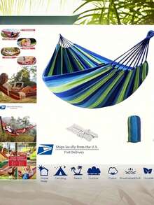 Outdoor Hammock, Garden Camping Hammock With Portable Storage Bag For Patio, Backyard, Camping - Hammock - View 13
